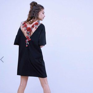 Asos Rose Embroidery T-Shirt Dress US 10